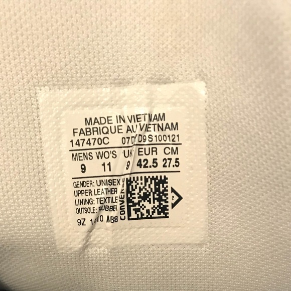 NWT Converse Ctas HI Player OX White M AUTHENTIC - Picture 8 of 8